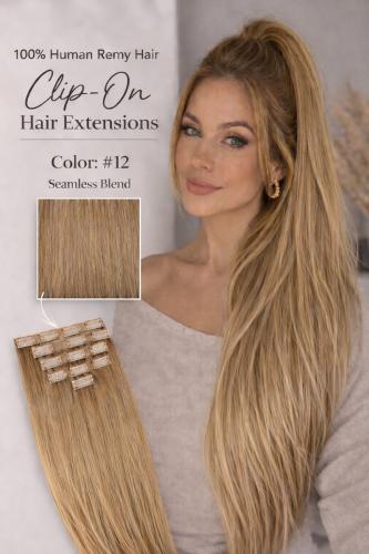 CLIP ON HAIR EXTENSIONS - 100% HUMAN REMY HAIR
